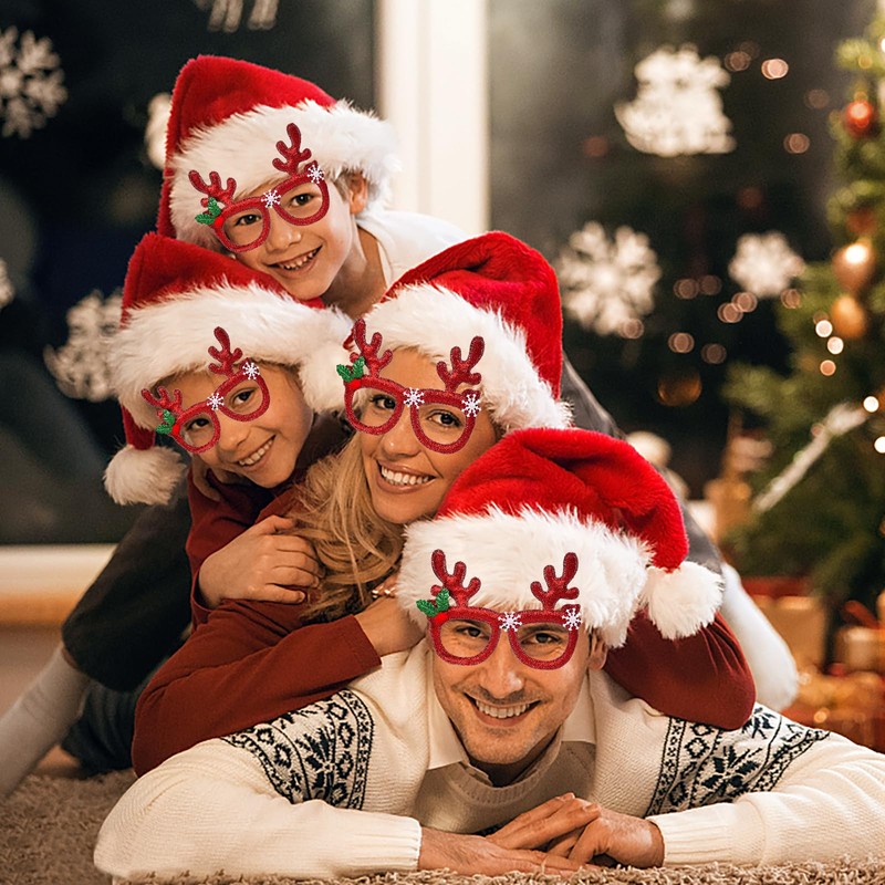 QLINLEAF 4Pack Christmas Hats Santa Hat for Kids and Christmas