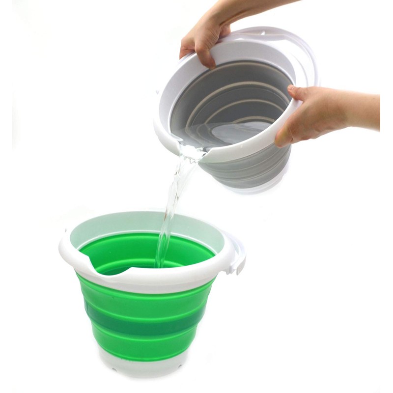 SAMMART 5L Collapsible Plastic Bucket - Foldable Round Tub -