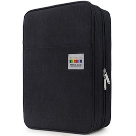 YOUSHARES Big Capacity Colored Pencil Case - 300 Slots large Pen Case Organizer with Multilayer Holder for Prismacolor Colored Pencils & Gel Pen (Black)