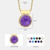 14K Gold Plated Amethyst Necklace for Women - 12mm Round
