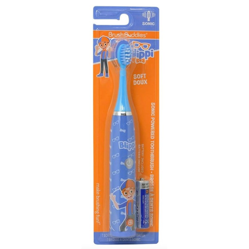 Brush Buddies Blippi Electric Toothbrush for Kids, Battery Powered Sonic