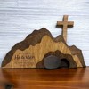 Didyts Easter Scene Wooden Religious Decoration,Jesus Cross Puzzle Statue Set