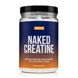 NAKED Pure Micronized Orange Creatine Monohydrate - 36 Servings - 500 Grams, 1.1Lb Bulk, Vegan, Non-GMO, Gluten Free, Soy Free. Aid Strength Gains, No Additives