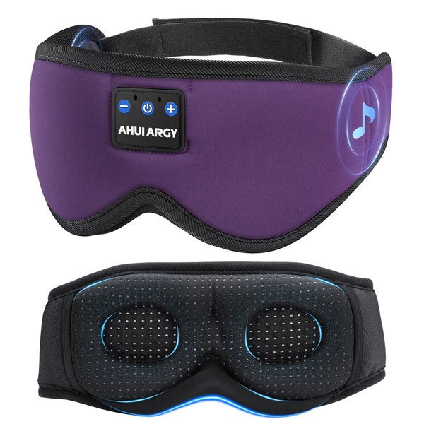 AHUIARGY Ice Silk Sleep Mask with Headphones, Sleep Headphones for