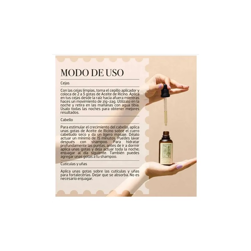 Aceite Ricino Yuya Tópico Hidratante Piel Cejas Cabello 50ml