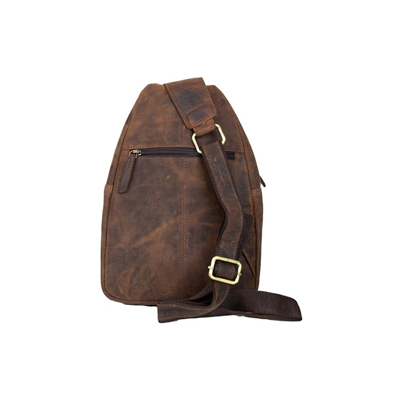 MDM Backpack Shoulder Bag Men's Leather Sling Bag Made of