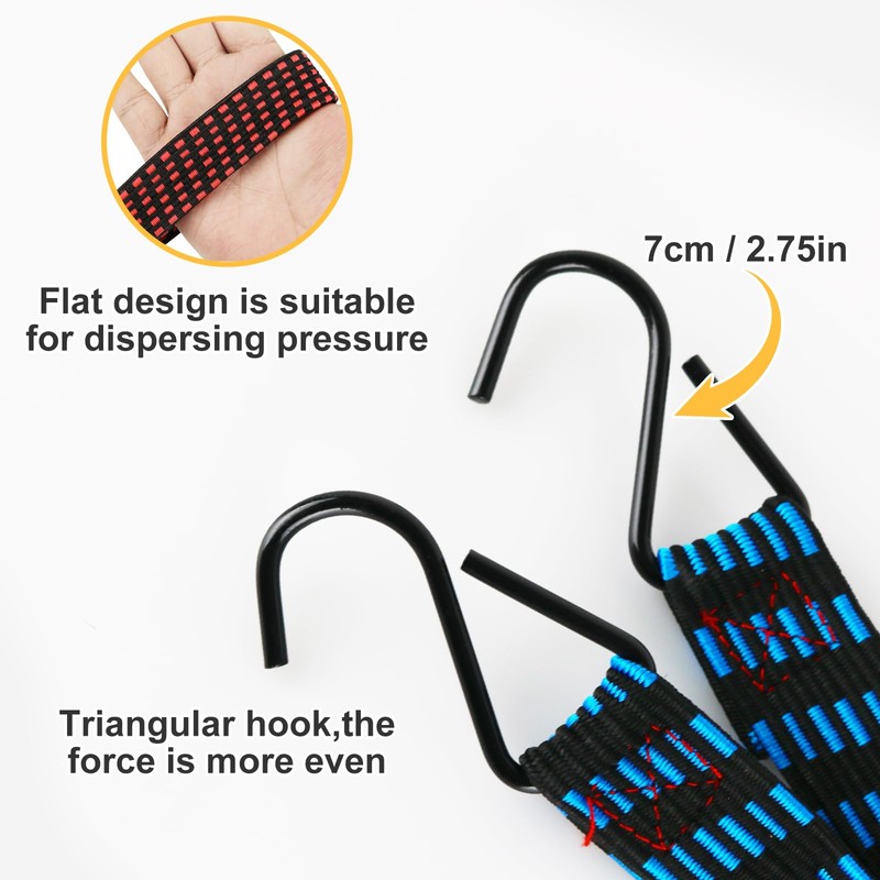 10 PCS Bungee Cords with Hooks,Heavy Duty Weatherproof & UV-Resistant