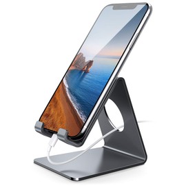 Lamicall Cell Phone Stand, Phone Dock : Cradle, Holder, Stand, Compatible with Phone 12 Mini 11 Pro Xs Xs Max Xr X 8 7 6 6s Plus 5 5s 5c All Android Smartphone Charging, Accessories Desk - Gray