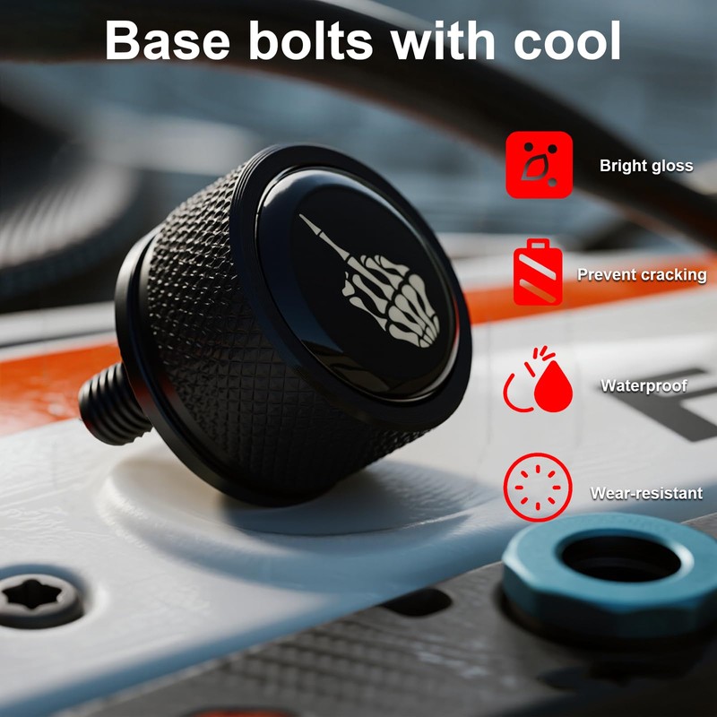 Motorcycle Rear Fender Seat Bolt, Gesture Style 1/4"-20 Thread Knurled