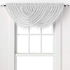 ANCLLO 3 Panels White Solid Waterfall Valance Window Curtain Linen