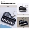 Black Micro Piano Keychain, Portable Keyboard Instrument Keychain, Mini Electronic