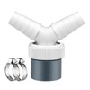 Washing Machine Drain Adapter, Plastic Appliance Inlet Hose Y-Piece Splitter Connector Drain Adaptor Dishwasher Y Connection Adapter with Hose Clamp for Dishwasher Tumble Washing Machine