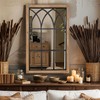 Oakrain Rustic Window Mirror for Wall Decor, 24”x37” Wood Frame
