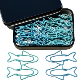 Cute Paper Clips, 30PCS Sardine Shaped Paper Clips Animal Bookmarks Clips, Assorted Colors, Fun Office Gifts for Women Men Coworkers Teachers Students Girls Boys, Back to School Supplies Stuff Gifts