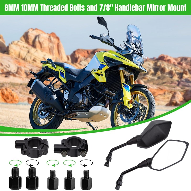 CICMOD Motorcycle Mirrors Rear View Side Mirror for Scooter, ATV,
