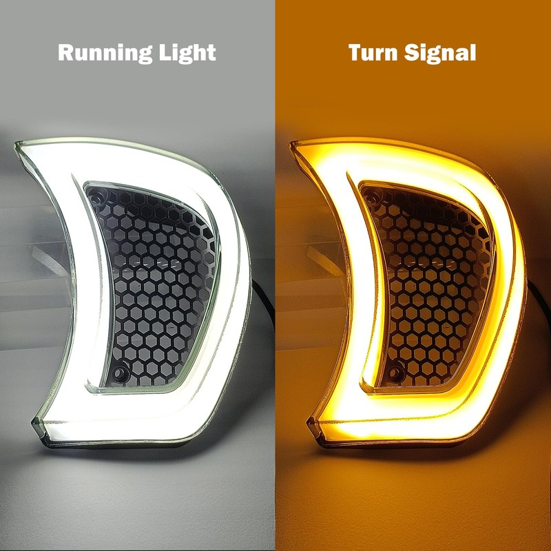 HCmotorku LED Headlight Vent Accents Turn Signal Light Running Light