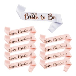 10 PCE Hen Party Accessories Sashes Set, 9 Team Bride Sashes 1 White Bride to Be Sash, for Bachelorette Party, Hen's Night, Bridal Shower Party Decorations
