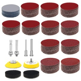244PCS Sanding Discs Pad Variety Kit for Drill Grinder Rotary Tools Attachment with 2PCS 1/8"&1/4" Shank Backer Plate, Sanding Disc, Round Sandpaper(Sanding Pads Includes 80-3000 Grit)