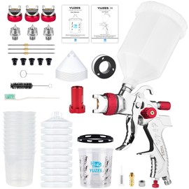YUZES HVLP Spray Gun with 1.4/1.7/2.0mm Nozzles Set, Easy to Use Paint Guns Automotive with 10 Disposable Paint Cups, Paint Spray Gun for Painting Cars, Furniture, Primer and Top Coat