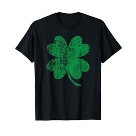 Vintage Faded Retro Four Leaf Clover St Patricks Day T-Shirt