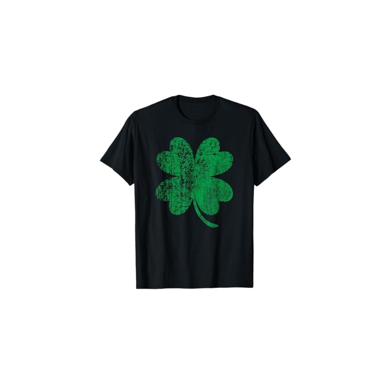 Vintage Faded Retro Four Leaf Clover St Patricks Day T-Shirt
