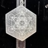 4” Hexagonal Selenite Charging Plate/grid With Metatrons Cube