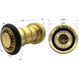 SpringSpray 2" NPSH Fire Hose Nozzle Brass Fire Equipment Heavy Duty Industrial Fog Nozzle