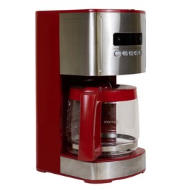 Kenmore Drip Coffee Maker - Programmable Cafe Machine With Glass Pot, Regular & Bold Brew, Auto Shut Off Large Water Reservoir, Reusable Filter, Kitchen Appliances For Cafeteria Barista, 12 Cup Red