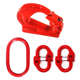1-Set Weld on Anchor Hook 3T with Rigging Kit, G80 Alloy Steel Weld-on Hook, 6600 WLL, Heavy Duty Steel Lifting Hook for Tractor Bucket, Excavator Buckets and Anchor Points (3T - 6600 LBS)