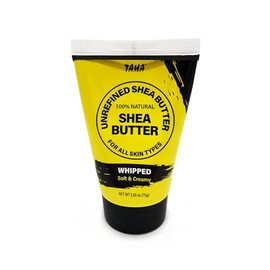 Taha Unrefined Shea Butter, Whipped Soft & Creamy, Soothing & Moisturizing, Cleansing For All Skin Types – Great for Skin, Natural Scent, 2.65 Oz(75g) Tube (Pack of 1)