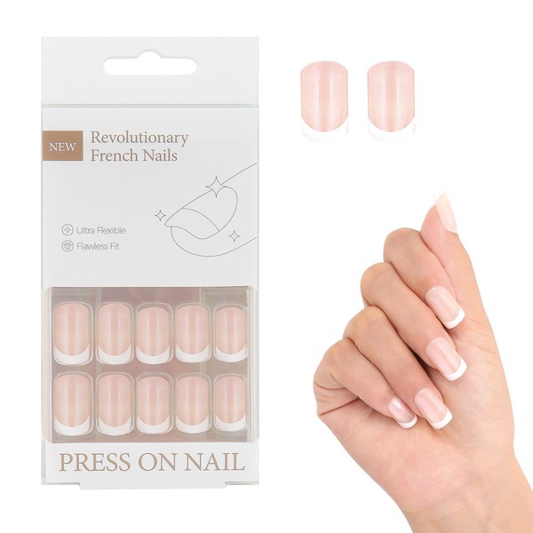 Press On Nails - Square French Tip Press On Nails,