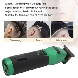 ANGGREK Hair Cutting Clipper,Electric Hair Clipper for Men Cordless Rechargeable LED Display Hair Cutting Trimmer with 4 Comb Green Black