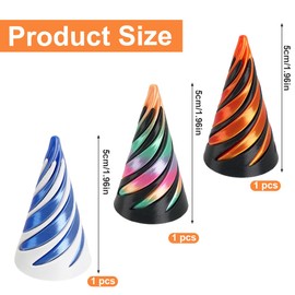 LONZIKP 3 Pieces 3D Printed Spiral Cone Fidget Toy, The Impossible Cone Pyramid Spiral Toy, Fidget Toys Adults, Anxiety Relief Anti-Stress Toy for Children and Adults