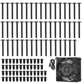 Fan Screws, 100 Pieces Computer Case Fan Screws Kit, Housing Fan Screws, 2 Types of Screws, Long and Short, for Laptop PC Computer Repair Accessories Pack, Black