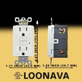 (15 AMP - 1 Pack) GFCI Outlet WR White – Tamper Resistant, Weather Resistant GFI Receptacle with Self-Test, LED Indicator,UL Listed, Easy Install – Ground Fault Outlet for Outdoor Use & Bathroom