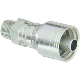 Aeroquip 1AA6PS8 Carbon Steel Global TTC (Thru the Cover) Crimp Hose Fitting Male Pipe Swivel, Straight, 1/2" Hose ID, 3/8" - 18 Thread