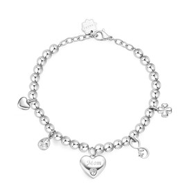 Brosway BHKB165 Women's Bracelet with Heart Symbol Stainless Steel | CHAKRA Collection, Stainless Steel, Crystals