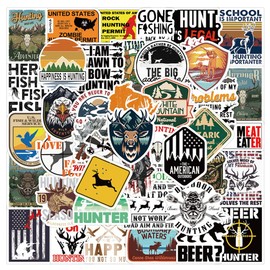 Go Hunting Stickers 50PCS Outdoor Adventure Wilderness Hunter Stickers for Water Bottle Laptop Guitar Skateboard Cup Window Luggage Decals Gifts for Kids Boys Teens