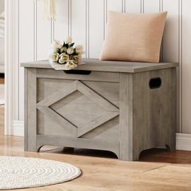 GAOMON Storage Chest, Wooden Toy Storage Bench, Modern Style Lift-Top Toy Chest with Safety Hinge for Entryway, Bedroom, Living Room, Supports 300 Lb and Easy Assembly