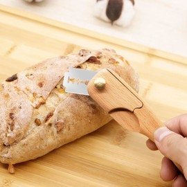 RillyRellow Premium Mini Bread Lame Decoration, Hand Wooden Crafted Bread Lame Slashing Tool, for Dough Scoring Knife, Cut Patterns for Sourdough Bread Slashing, Beech Wood (Without Blade)