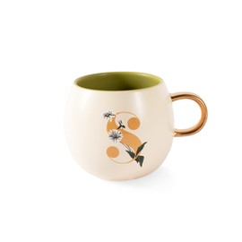 Fringe Studio Floral S Stoneware Mug, 1 Count (Pack of 1), Cream
