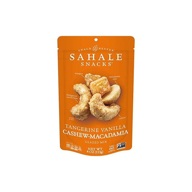 Sahale Snacks Tangerine Vanilla Cashew Macadamia Glazed Mix, 4 Ounces