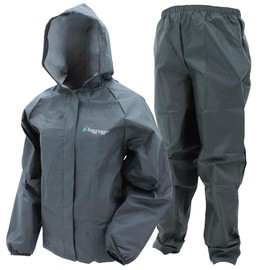 FROGG TOGGS Youth Ultra-Lite2 Waterproof Breathable Rain Suit, Large Black