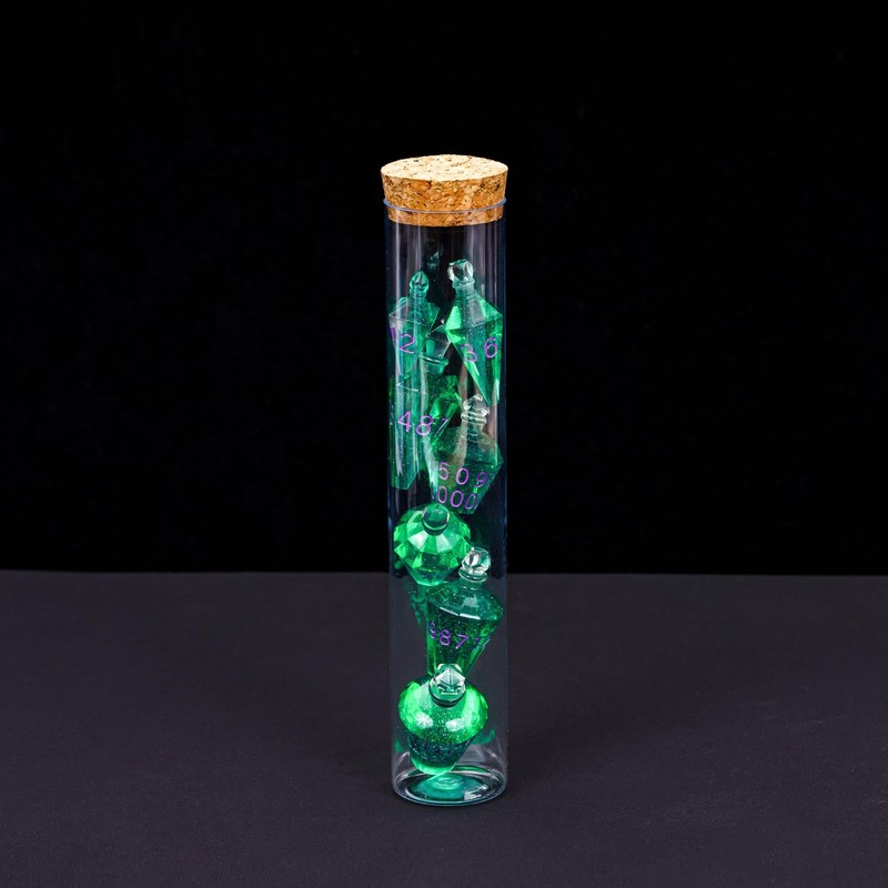 Cusdie 7-Die Sharp Edges DND Dice Set, Potion Shaped D&D