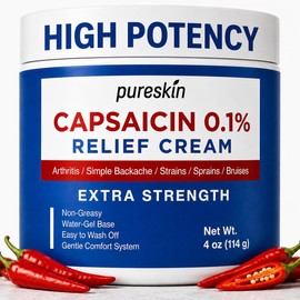 PURESKIN Capsaicin Cream Extra Strength: 0.1% Capsaicin Neuropathy Cream for Nerve, Arthritis, Joint & Muscle Discomfort, Lightweight Formula, 4 oz