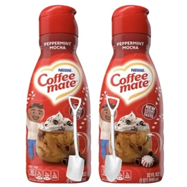Coffee-mate CoffeeMate Peppermint Mocha Liquid Coffee Creamer 32 oz 2 pack w/ Shovel Spoons
