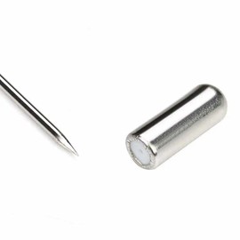 Metal Stick Pin Silver Brooch Safety Pins Long Needle Eye Pin with Stopper Ends for Men Women Suit Tie Hat Scarf Accessories 90mm 20Pcs (Silver)