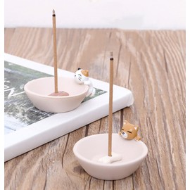 Fujitoya Cat Dog 2-Piece Mini Incense Holder Incense Holder Incense Plate, Japanese Style, Stylish