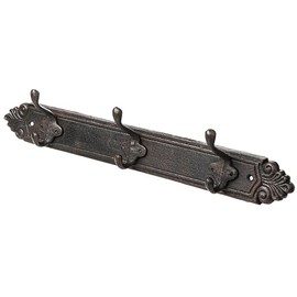 Annastore Solid Cast Iron Hook Rack 3 Hooks L 45 cm Coat Rack Clothes Rail