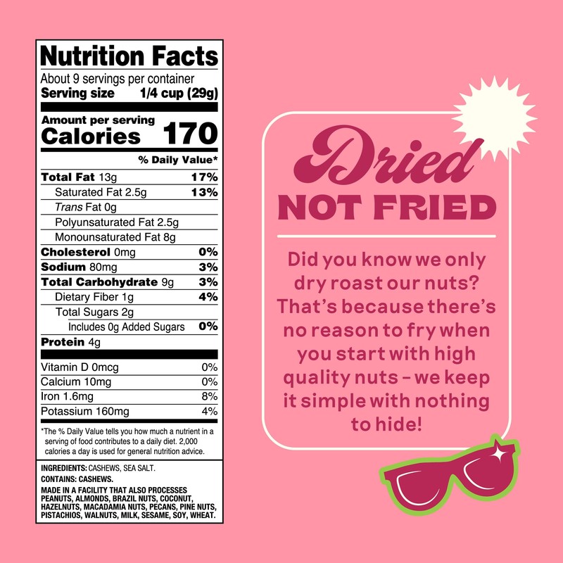 Back to Nature Jumbo Cashews - Dry Roasted with Sea